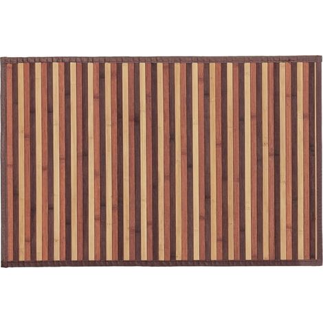 Tappeto cucina in bambù misura 60x90 cm - Tappetino cucina impermeabile, antiscivolo e antimacchia - Colore marrone a strisce (1/5)