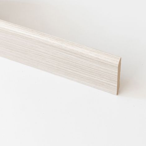 BATTISCOPA IN MDF ROVERE SBIANCATO MM.10X70X2400. Prezzo per 1 pezzo.