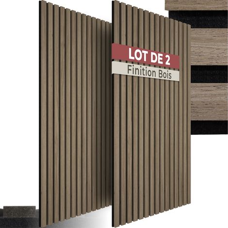 Lot de 2 panneaux acoustiques aspect bois 110 x 50 1,8 cm