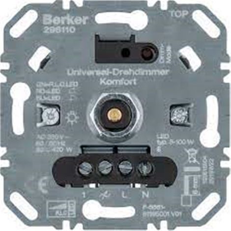 Dimmer rotativo universale bianco per lampade Berker