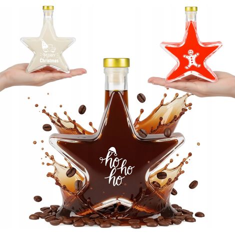 STELLA DI NATALE bottiglia da 200 ml CON STAMPA per tinture, liquori, vino