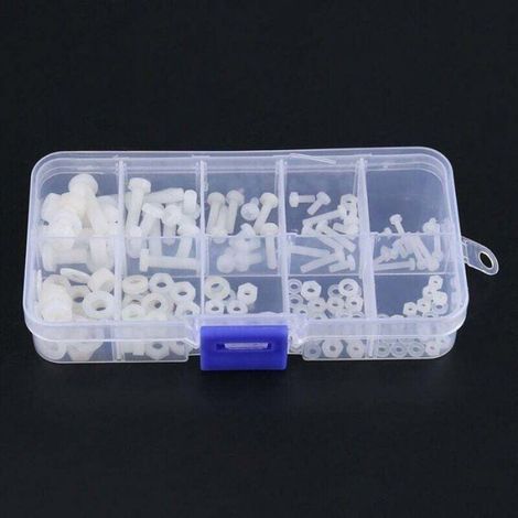 Kit Vis Boulons Écrous Rondelles - Nylon Blanc - M2 M2.5 M3 M4 M5 - 150 Pièces - Pour Assemblage Électrique et Mécanique (1/4)
