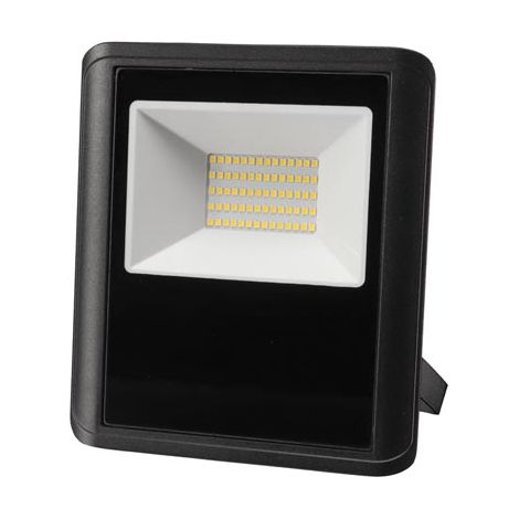 Perel LED Floodlight, 50 W, 3500 LM, 4000 ° K, blanco neutro, para interiores y exteriores, soporte de montaje ajustable, caja de conexión impermeable, aluminio, negro