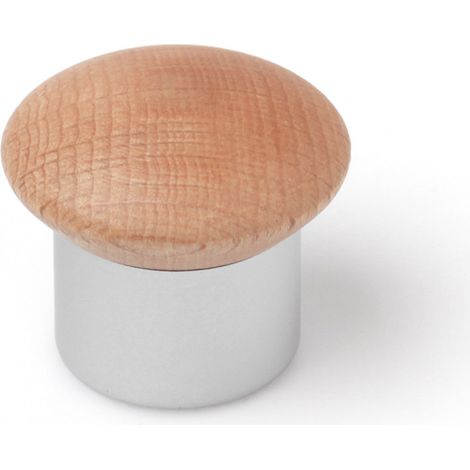 Pomo de aluminio con acabado aluminio, dimensiones:30x30x25mm y Ø: 30mm -
