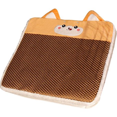 Coussin de chaise d'été en forme de dessin animé, confortable et respirant, tapis en rotin de haute qualité pour bureau, motif huskies (1/5)