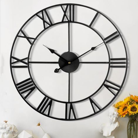 Horloge Murale Design Moderne et Vintage, Silencieuse sans Tic-Tac, Grande Horloge Murale Géante XXL, Disponible en 40 cm,Idéale pour Le Salon Cuisine (1/5)