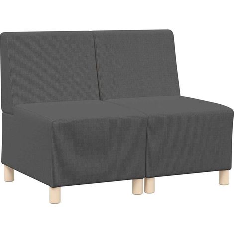 Unità di Divano Sofa Modulare Senza Braccioli 2 pz Grigio scuro (1/5)