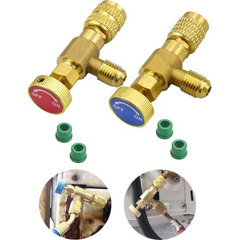 Ej.Life – Adaptateur de remplissage réfrigérant R410A/R22 – Coupleur rapide SAE 1/4' mâle/femelle – Cuivre et aluminium – Installation facile (1/5)