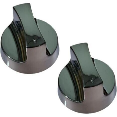 Set of 2 universal buttons Ø6 mm for oven, refrigerator, freezer thermostat, in silver metal, compatible with different models. (1/5)