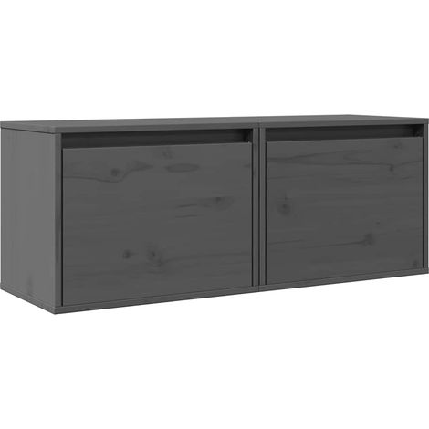 Maison Exclusive - Armarios de pared 2 uds madera maciza pino gri (1/5)