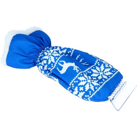 Grattoir à glace avec gants - Gants chauds et étanches, lame robuste, pour dégivrage de pare-brise - Bleu