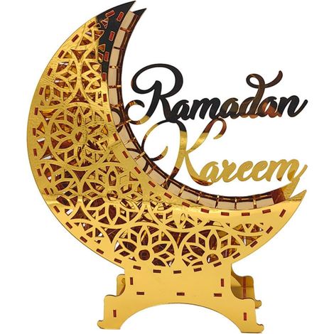 Decorative Ramadan moon-shaped lamp in gold acrylic for (1/5)