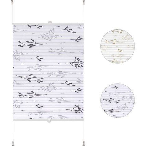 WOLTU Tenda a Rullo Plissettata Oscurante Tessuto per Finestra Porte Senz 60 x 130 cm (1/5)