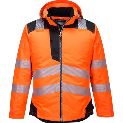 Parka Hv Pw3 - Taglia 5xl - Arancione/nero - Portwest