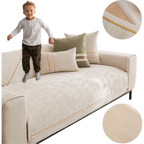 MATTE, DECKE, BEZUG für SOFA Sofa 90x160 cm, CREME, GOLDENE KANTE