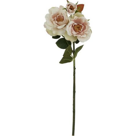 The Natural Garden Collection Palest Blush Tea Rose (Single Stem Flower) - Plastic - Height 60 cm - Pink