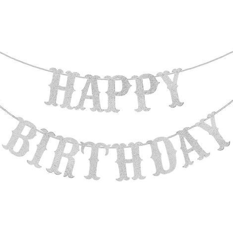 Guirlande lumineuse à double couche de lettres de 2 m avec paillettes, fournisseur de fête (argenté)-Silver (1/3)