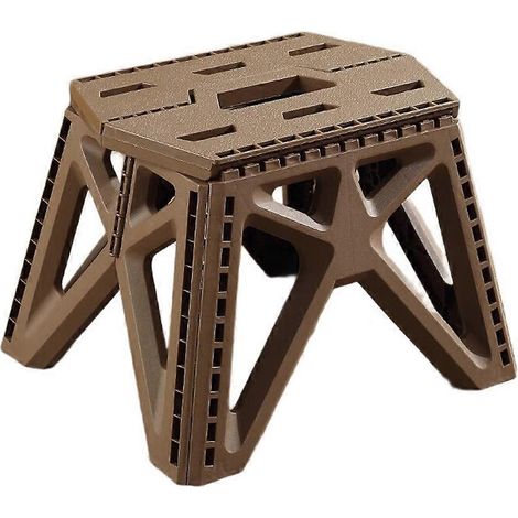 Chaise/tabouret pliant compact pour plage et camping, portable, forte capacité de charge, marron, B (1/5)