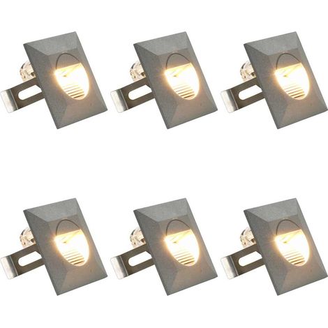vidaXL Lámparas LED de pared de jardín 6 unidades cuadrada plateada 2W (1/5)