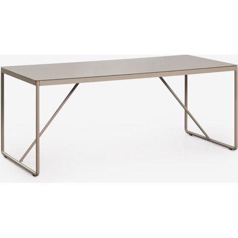 SKLUM Rechteckiger Gartentisch 185x85 cm aus Melida-Stahl Moka Braun                                  