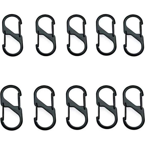 Lot de 10 Pièces S Forme Mousqueton Clips Mousquetons en Forme de S Double Mousqueton D'ouverture en Métal Mousqueton,22×50mm. (1/5)