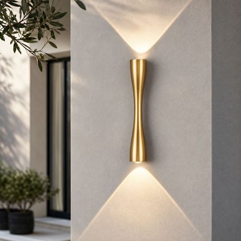 Applique murale LED étanche IP66 en aluminium, design moderne double lumière, taille large 35cm, idéale intérieur extérieur (1/5)