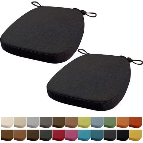 40x38x33CM(3CM Épaisseur) Coussin de Chaise, Coussin de Chaise de Jardin, Lavable, avec Fermeture éclair, Sangles, antidérapant (Gris Chaud,2 pièces) (1/5)