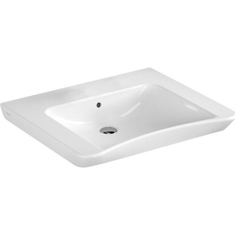 Lavabo S20 650 x 560/520 mm senza foro rubinetto, con foro troppopieno bianco VITRA