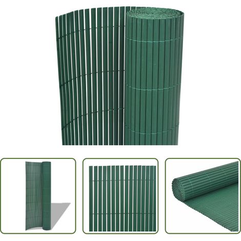 vidaXL Clôture verte -  Clôture de jardin Double face PVC 90 x 500 cm Vert (1/5)