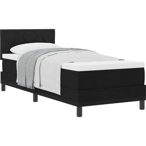 Box Spring Bed with Headboard Manual Black 80 x 200 cm Fabric vidaXL