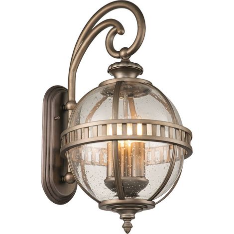 Elstead Kichler Halleron Lanterna da esterno a parete Bronzo Brunito, IP44 (1/5)