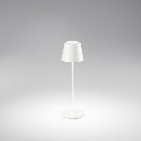 Lampada Tavolo Esterno Moderna Diva Alluminio Bianco Led 1,5W 3000K (1/2)