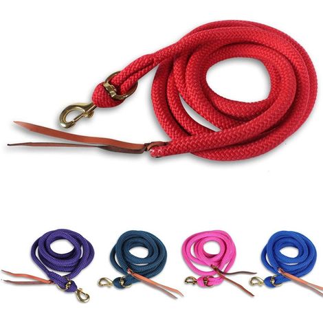 BLU - Lunghina Heavy Strong USA Style in nylon grosso intrecciato con moschettone e laccio in cuoio