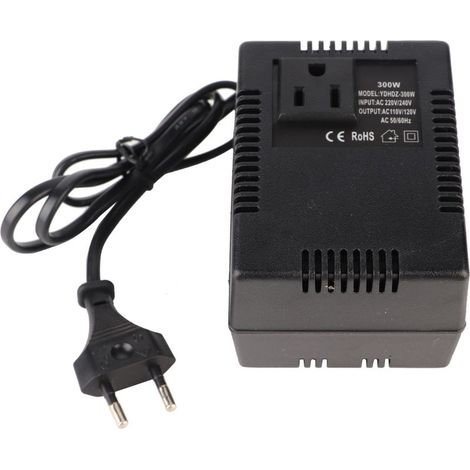 Transformador de potencia de 300 W, convertidor de voltaje de 220 V CA a 110 V, adaptador de enchufe europeo, enchufe europeo (1/5)