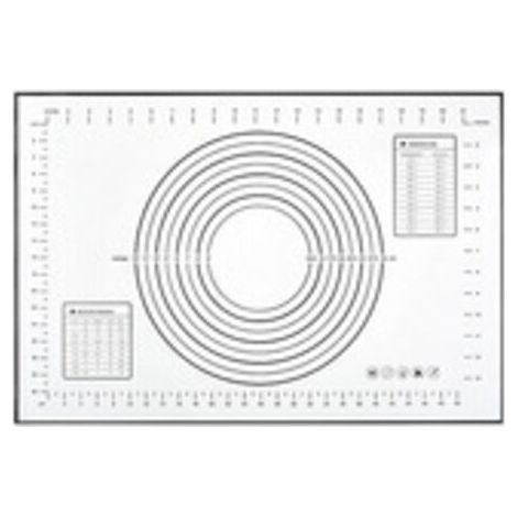 Silicone baking mat, 70 x 50 cm pastry mat with scraper, reusable silicone pastry mat, silicone baking tray for cookies, bread, fondant (black) (1/5)