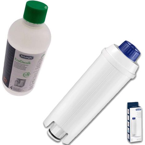 Ersatzteil - 500ml Entkalker ECODECALK und Wasserenthärterfilter für ECAM-Modelle -  - DELONGHI, BEKO, BRAUN, KENWOOD, ARIETE