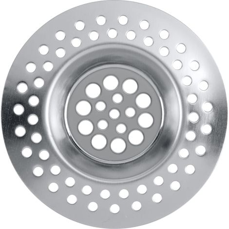 Set de 2 Tamis évier, Acier inoxydable, Ø 7 cm, Argent, Pour cuisine