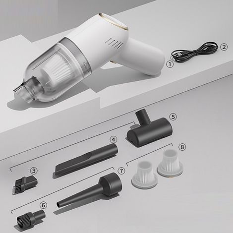 in Aspirateur Voiture PA Portable Mini Puissant sans Fil Multifonctionnel Chargeur Type-C&2 filtrespour PC Maison Bureau Canapé 3 1 12000 2 (1/2)