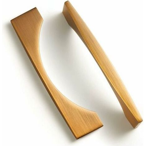 Poignées de meubles de cuisine, poignées dorées pour tiroirs de meubles de cuisine (2 unités, entraxe 128 mm)