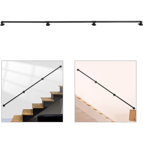 Main courante pour marches d'escalier, kit de rampe murale pour intérieur de maison, Main courante Escalier 9 pieds