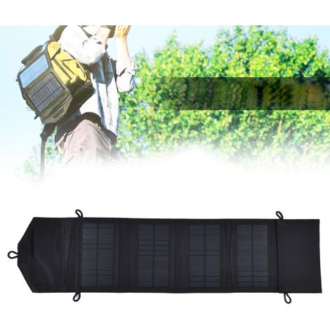 Estación de energía solar portátil de 15 W y 5 V con panel plegable y cargador solar USB para acampar y viajar. (1/5)