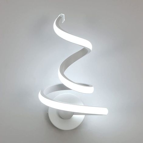 Wandleuchte für den Innenbereich, 24 W, 1900 lm, kreative, minimalistische und moderne LED-Wandleuchte, spiralförmige LED-Wandleuchte, weiße Aluminium-LED-Wandleuchte, geeignet für Schlafzimmer, Wohnz (1/5)