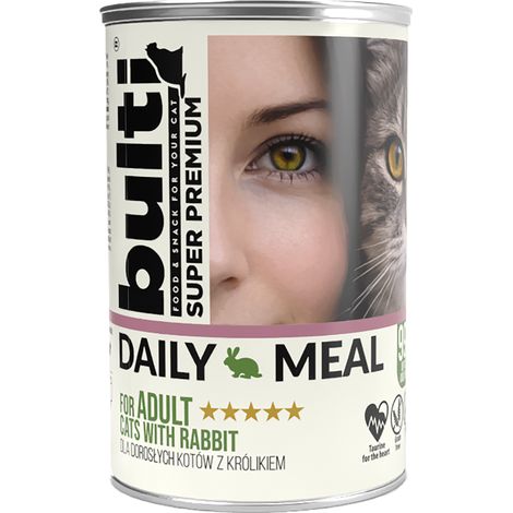 BULTI Repas Quotidien Aliment humide pour chat adulte Lapin 400g (1/4)