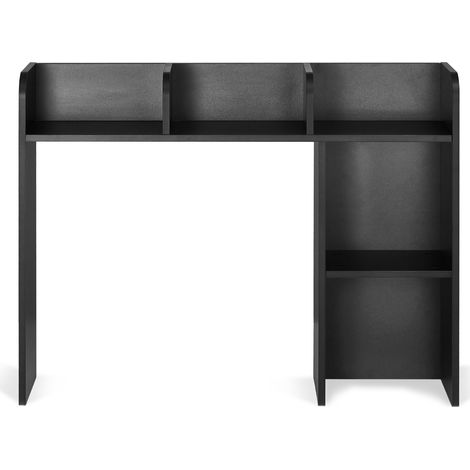 Mophorn 2-Tier Desktop Bookshelf, 37.2" x 9.5" x 28.9" Black Storage Organizer, Wood Display Shelf with Anti-Slip Feet Pads for Office, Home & Dorm (1/5)