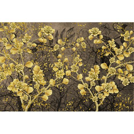 Papier peint panoramique - Fleurs 3D - 195 cm x 130 cm (1/2)