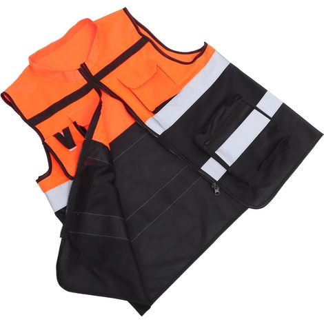 Gilet réfléchissant pour la route en nylon tout temps, gilet de sécurité pour hommes adapté aux travailleurs de chantier et coureurs nocturnes (1/5)