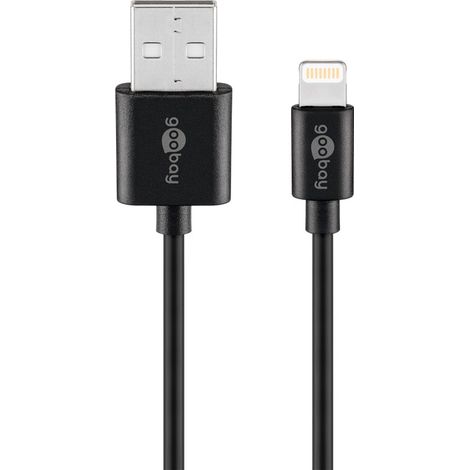 Goobay 63523 cable de conector Lightning 1 m Negro