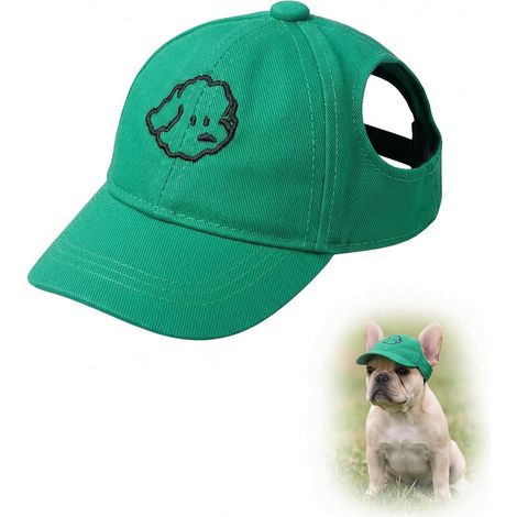 Casquette de baseball pour chien, Réglable, Protection solaire, voyages et sport, Avec trous pour oreilles, Pour animal de compagnie, Pour chiots et chiens, Chapeau de soleil (vert (1/5)