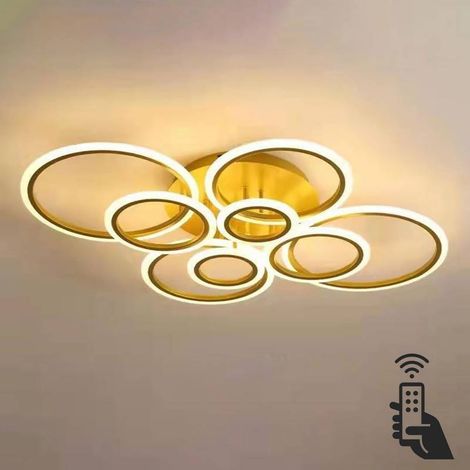 Luminaria CYCLE 8 aros, 160W, CCT, 0-10V, mando+WiFi, golden, 3000-4000-6000K (1/5)