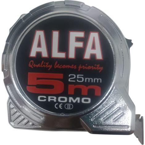 FLESSOMETRO METRO TASCABILE 5mtx25mm ESTENSIBILE FERMO NASTRO ART.685 ALFA (1/4)